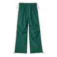 thumbnail image 4 of XFLWAM Parachute Pants for Women Y2k Cargo Pants Women Baggy Drawstring High Rise Straight Leg Baggy Pants Jogger Sweatpants, 4 of 9