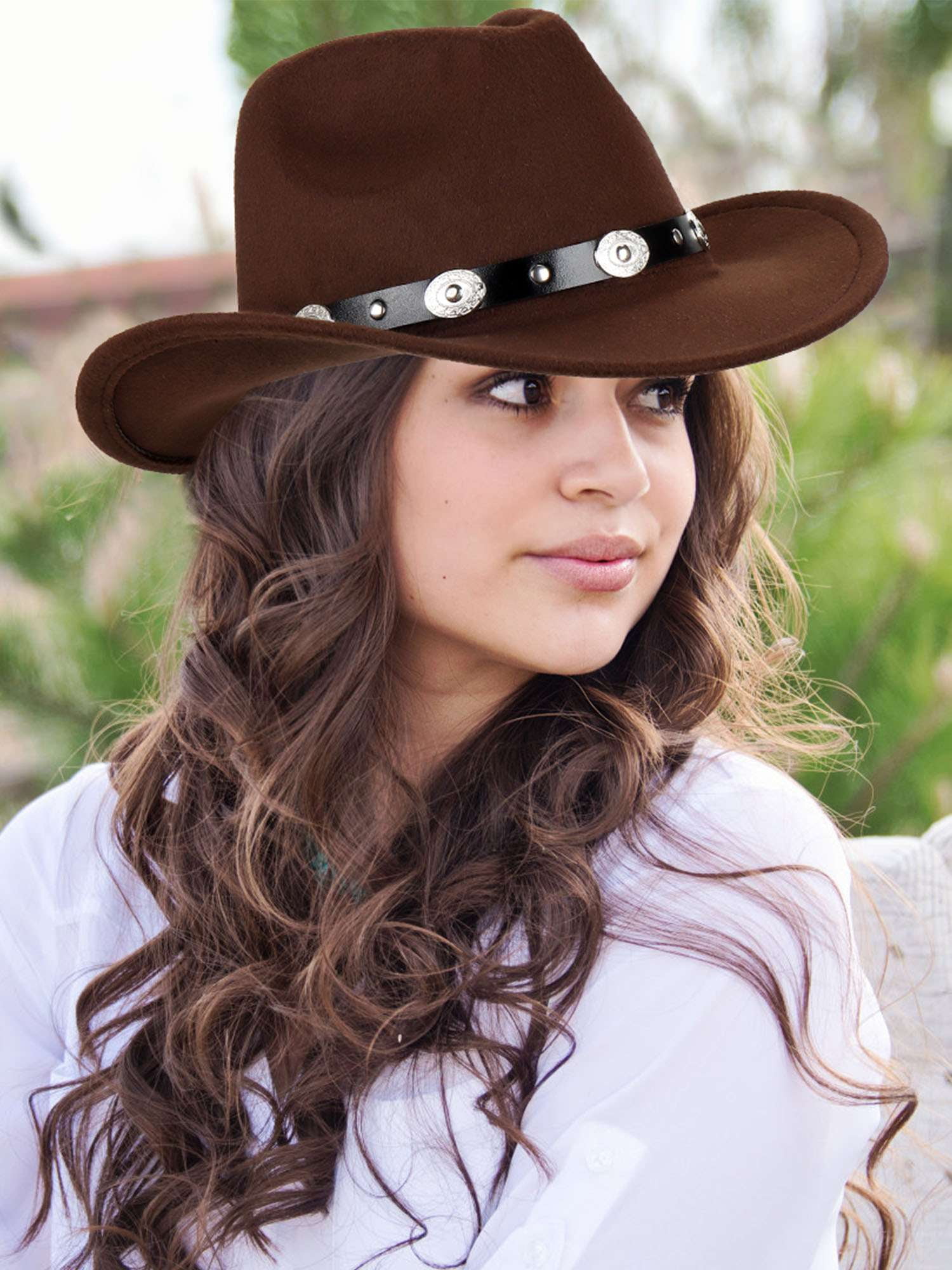 PULLIMORE Western Cowboy Hat for Men Women Felt Classic Roll 