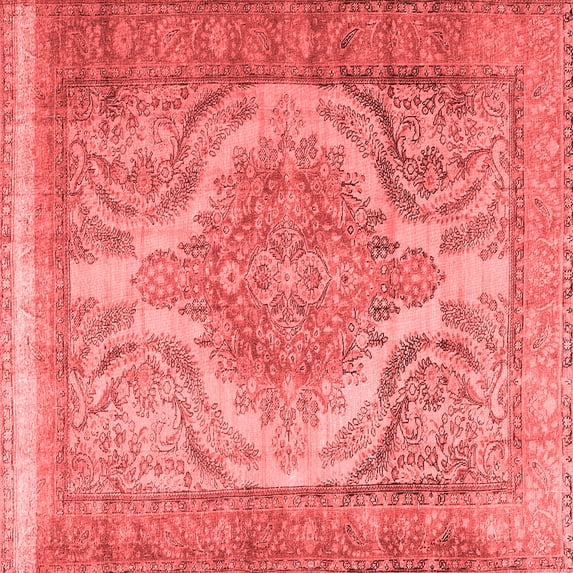 Ahgly Company Indoor Square Persian Red Traditional Area Rugs, 8' Square