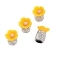 thumbnail image 3 of 4Pcs Bling Tire Valve Caps Valve Stem Covers Crystal Sakura Flower Shape Universal for Car Truck Motorcycle Bike Bicycle White, 3 of 10