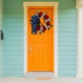 thumbnail image 7 of 18 Inch Independence Day Day Wreath for Front Door, Red Blue White Flowers Green Leaves Wreath for Inside and Outside, Decor for Memorial Day Patriotic Veterans Day, 7 of 7