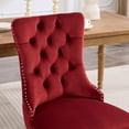 thumbnail image 6 of Luxury Tufted Velvet Dining Chairs Set of 2, Modern Upholstered Seating with Button-Tufted Back & Sturdy Wooden Legs, Contemporary Burgundy Accent Chairs for Formal Dining Rooms, 6 of 9