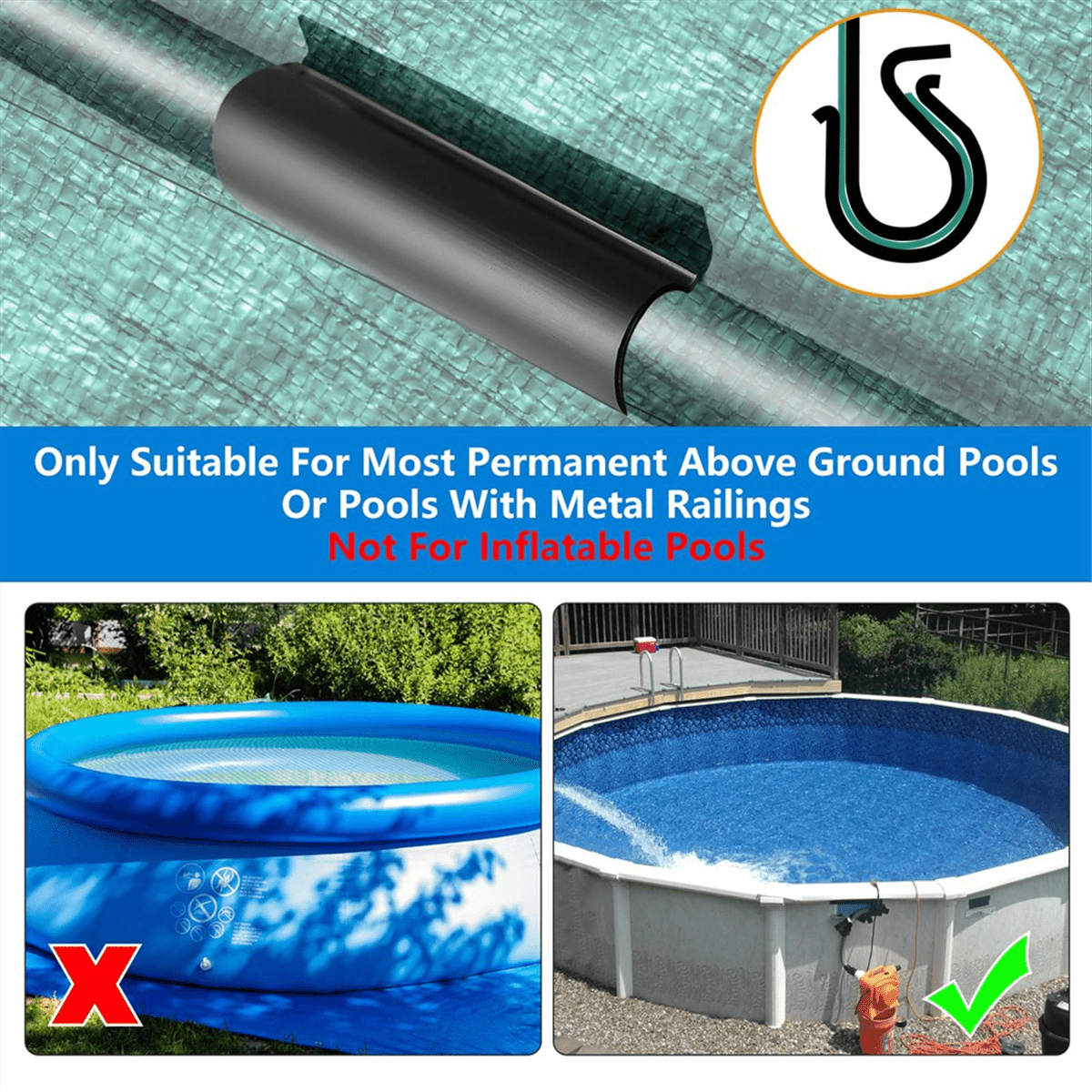 60 Poolabdeckungsclips Von Anglecai – Für Oberirdische Pools | Windfest & Stabil In 2 Formen