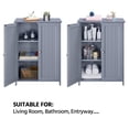 thumbnail image 5 of Alden Design Free Standing Storage Cabinet with Doors and Adjustable Shelves, Gray, 5 of 10