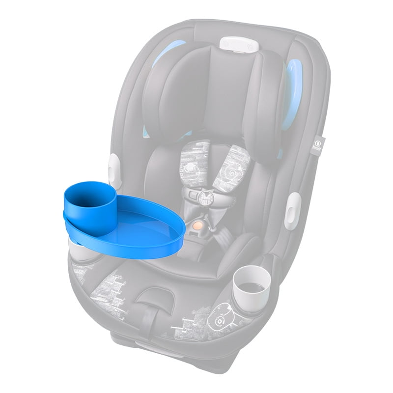 Car Seat Snack Tray: Travel Tray for Kids Carseat Cup Holder with Food Trays, Stroller Snacks Plate for Toddlers, Kid Road Trip Essentials, Blue