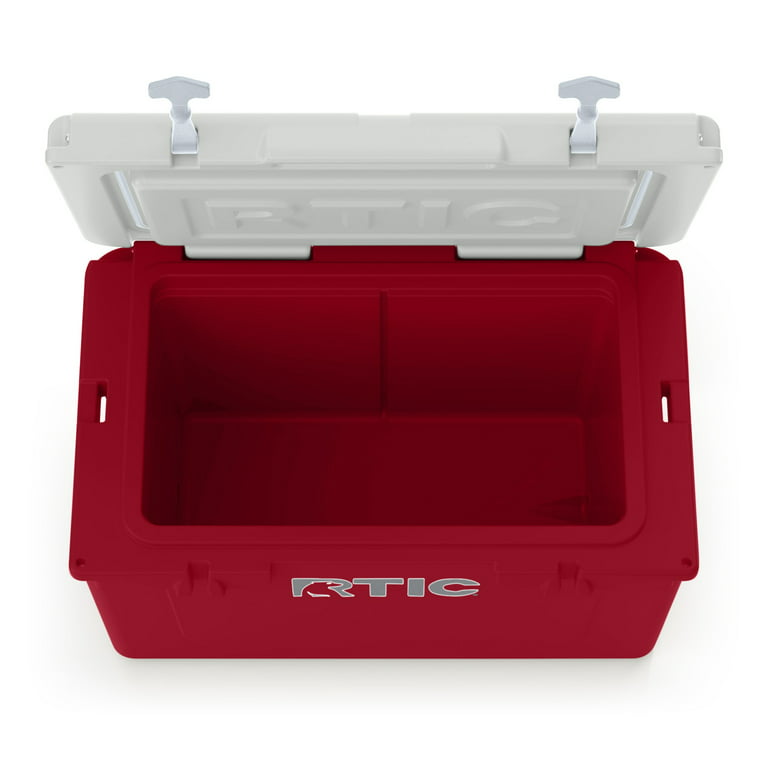 RTIC 45 qt Hard Cooler Insulated Portable Ice Chest Box for Beach, Drink,  Beverage, Camping, Picnic, Fishing, Boat, Barbecue, Dark Red/White (Limited  Edition Color) 