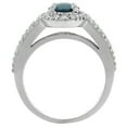 thumbnail image 2 of 14K White Gold Natural London Blue Topaz Halo Ring Oval 8x6 mm with Diamond Accents, size 8, 2 of 4