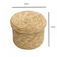 thumbnail image 3 of Woven Seagrass Storage Baskets with Lids Handmade Decorative Storage Baskets for Shelves Toy Gift Cosmetics Organization, 3 of 7