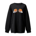 thumbnail image 4 of Camiseta suelta estampada a la moda para mujer, blusa de manga larga, cuello redondo, camisetas informales Pompotops FGAJ4357, 4 of 5