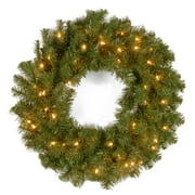 CC Christmas Decor Pre-Lit Kincaid Spruce Artificial Christmas Wreath - 24-Inch, Clear Lights