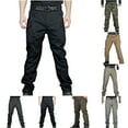 thumbnail image 2 of Mens Athletic Joggers Pants Loose Cotton Cargo Sweat Pants Mens Long Trousers Black 6XL, 2 of 4