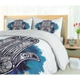 thumbnail image 5 of Ambesonne Evil Eye Duvet Cover Set, Hamsa Brushstrokes, Queen, Pale Blue Dark Blue, 5 of 6