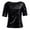 Black, variant on MRULIC womens t shirts Fashion Women Sequins Sparkle Coctail Party Casual Top Blouse Crop Tops Shirt Womens t shirts Silver + 3XL