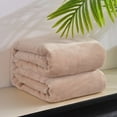 thumbnail image 3 of Tunhigl Cozy Solid Color Flannel Throw Blanket - Ultra-Soft Polyester Velvet Plush Blanket for Sofa, Bed, Living Room - Perfect Home Decor Gift for Women, Men, All Seasons Khaki, 3 of 7