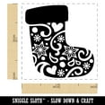 thumbnail image 2 of Christmas Holiday Stocking with Stars and Snowflakes Self-Inking Rubber Stamp Ink Stamper - Red Ink - Small 1 Inch, 2 of 7
