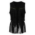 thumbnail image 4 of ZJXFGS Vest for Women,Western Shirts for Women,Womens Jacket,Long Vest for Women Sleeveless,Fringe Jacket Women,Fringe Vest Women Western,Light Weight Vest for Women,Black,L, 4 of 5