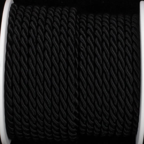 Black Braided Cording Wired Craft Ribbon 0.25" x 27 Yards