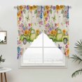 thumbnail image 2 of Swag Valance Curtains for Windows, Spring Truck Floral Light Filtering Kitchen Curtains, Watercolor Garden Flowers Butterflies Beige Window Treatment Valances for Living Room, 36x63 - 2 PCS, 2 of 9