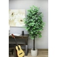 thumbnail image 3 of The Mod Greenhouse 76" Artificial Green Silk Ficus Tree in a Black Planter's Pot, 3 of 5