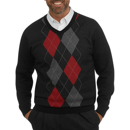 Big Men's Jacquard V-neck Sweater