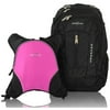 Obersee Bern Diaper Bag Backpack and Cooler, Black/Pink