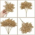 thumbnail image 3 of Artificial Plants Golden Leaf, Christmas Plastic Fake Plant Leaves Bush Grass Decoration Fern Bushes Faux Shrubs Greenery Indoor Outside Planter Filler Festival Home Garden Decor, 3 of 7