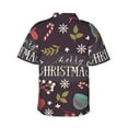 thumbnail image 3 of Daiia Merry Christmas Hawaiian Shirt for Men Gentle Cotton Regular Short Sleeve Casual-Large, 3 of 9