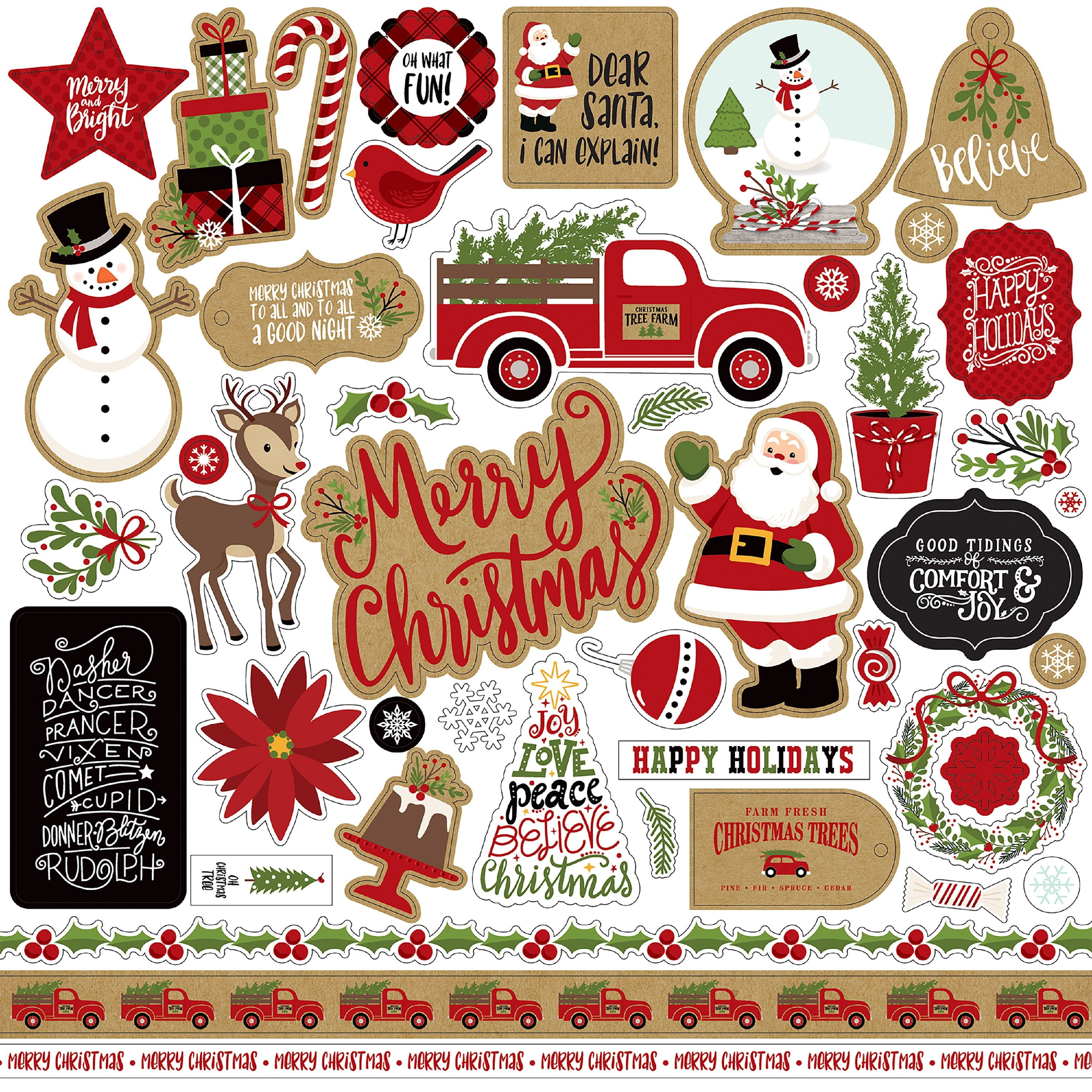 Celebrate Christmas Cardstock Stickers 12"X12"-Elements  Walmart Canada