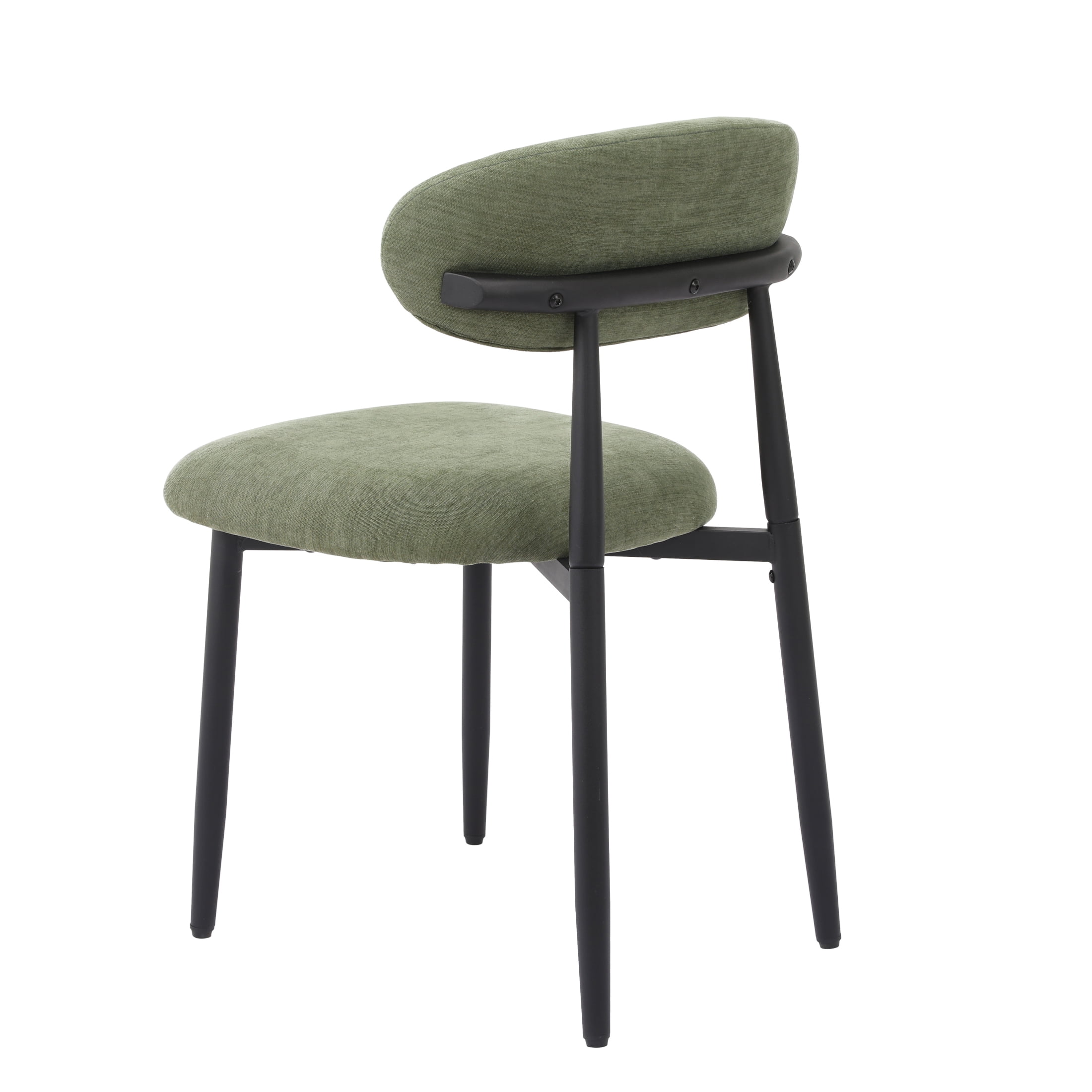 Vinform Upholstered Dining Chairs Set of 2, Fabric Metal Chair for Dining Room, Green
