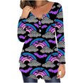 thumbnail image 1 of Camisas Para Mujer Camiseta Casual Impreso Manga Larga Cuello Redondo Fruncido Jersey Blusa Tops Odeerbi ODB128303, 1 of 6
