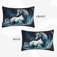 thumbnail image 6 of ZNDUO Rectangular Plush Cushion Cover, Fantastic Starry Unicorn Pattern Non-Pilling Hidden Zip Bedroom Sofa Pillowcases, 16"x24", 6 of 8