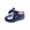 E047-Dark Blue, variant on hengsof Girls' Solid Color Bow Tie Outdoor Casual Flat Shoes Children's Soft Sole Fashionable Princess Leather Shoes