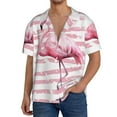 thumbnail image 3 of Haiem Flamingo Men's Casual Shirts Short Sleeve Button Down Shirts Fashion Textured Summer Beach Shirt-Medium, 3 of 7