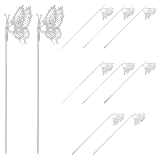 10 horquillas de mariposa para mujer, palitos chinos para moños, accesorios decorativos para el cabello, joyería vintage para niñas, horquillas asiáticas para cabello largo