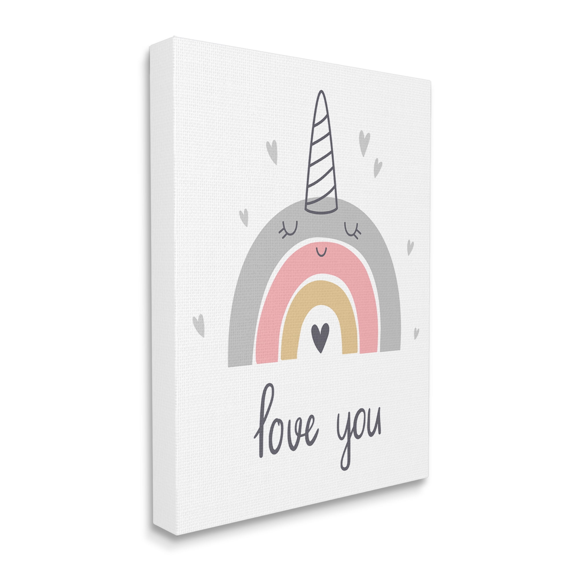 Stupell Industries Love You Unicorn Rainbow Fairy Tales & Fantasy Painting Gallery Wrapped Canvas Print Wall Art, 24 x 30