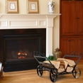 thumbnail image 3 of Costway Firewood Storage Rack Steel Fireplace Log Holder w/ Wheels, 3 of 10