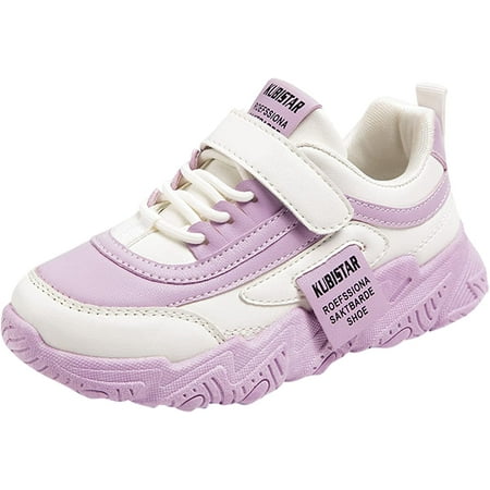 

Kids Girls Flat Sole Sneaker Soft Leather Hook Loop Shoes Comfortable Casual Shoes for Toddler/Little Kid/Big Kid