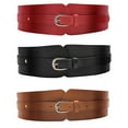 thumbnail image 6 of CBGELRT Wide Leather Belts for Women Plus Size Elastic Stretch Waist Belt for Jeans Dress Jacket Sweater with Pin Buckle Waistband, Red, 6 of 6