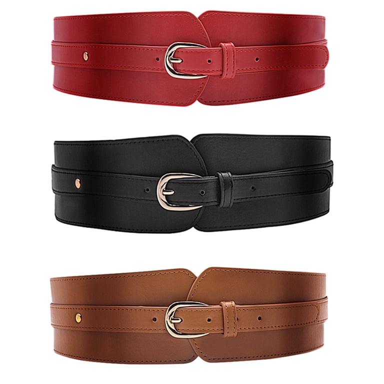 2948 Women\'s Leather Belt With Buckle - Ideal For Dresses, Jeans, And Coats Breathffy 5 Pcs Women main image 4