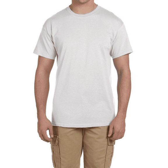 Hanes Men's Crew Neck Perfect-T T-Shirt, Short Sleeve Casual Blank Tee, White, S