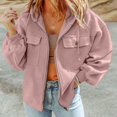 thumbnail image 6 of BiZtdJrK Womens Fleece Zip Up Jacket with Hooded Solid Color Long Sleeve Sweatshirt Jackets Casual Pockets Hoodies Coat Fall Clothes Prime Today Pink XL, 6 of 9