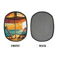 thumbnail image 2 of Rocae Vintage Beach Sunset for Silicone Pot Holders, Oven Mitts Heat Resistant Hot Pads with Pockets,Non-Slip Bbq Baking Smoking Potholders ,7.5"x9.4", 2 of 7