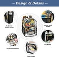 thumbnail image 5 of Large Clear PVC Backpack Heavy Duty See Through Backpack for Adults Work Travel, Orange Monster Truck Printed 12L, 5 of 8