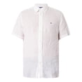 thumbnail image 6 of Tommy Hilfiger Pigment Syed Linen Short Sleeved Shirt, White, 6 of 6