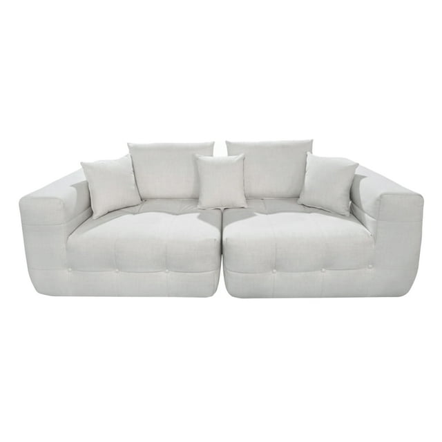 Ilios Innova | Sofá Modular Livorno 2 Plazas Beige Comprimido, Tapizado Poliéster con Textura Suave, Estructura de Memory Foam.
