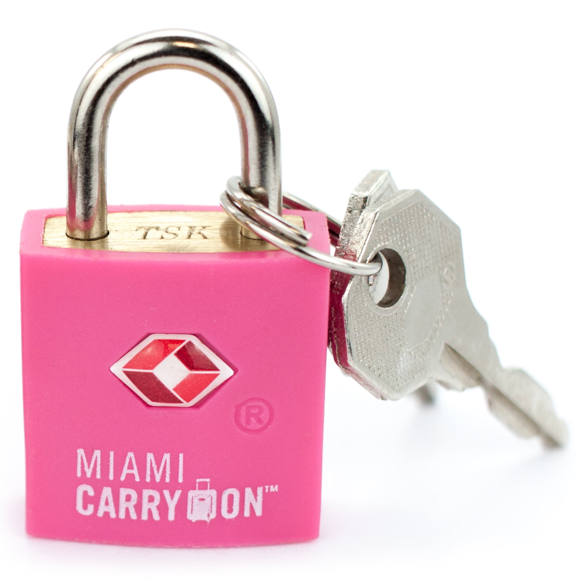 Miami CarryOn TSA Approved Padlock - TSA Keyed Luggage Lock, 0.9 Inch Wide - Pink - 0
