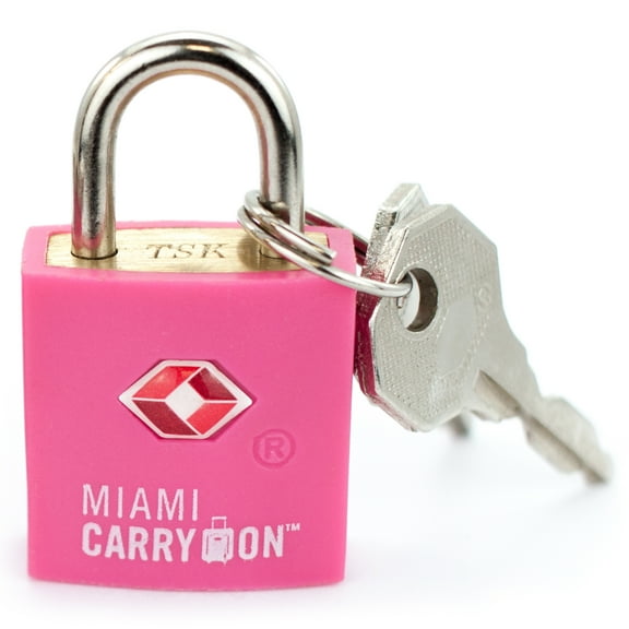 Miami CarryOn TSA Approved Padlock - TSA Keyed Luggage Lock - Pink