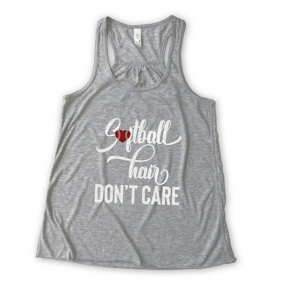 NanyCrafts' Softball Hair don't Care Women's Racerback Tank Top