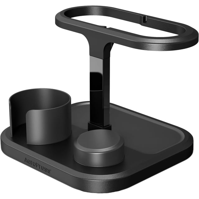 AeroPress Organizer Stand, Compact Storage Original, Clear, XL Coffee Maker, and Accessories, Ideal Coffee Caddy Station, Experience Slip-Free Storage, Black