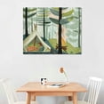 thumbnail image 2 of Orinice Forest Trees Campfire Aesthetic Fine Art Poster & Print for Home Decor, Canvas Wall Painting for Classroom Kitchen Office Bathroom, Living Room Bedroom Office Decor 20x16in, 2 of 6